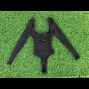 Black Longsleeve ribbed bodysuit